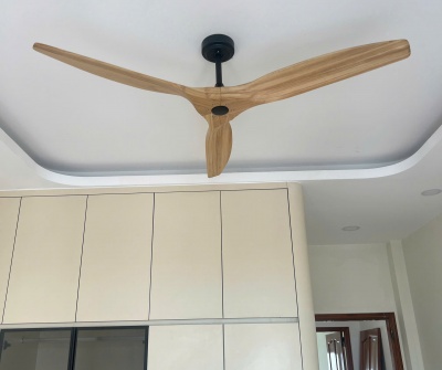 Quạt Trần Cánh Gỗ Nghệ Thuật QT51 – Động Cơ DC 50W, Thiết Kế 3 Cánh Gỗ Nguyên Khối Siêu Sang Sải 1400mm