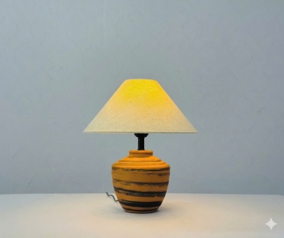 Đèn Bàn Cao Cấp DB95 – Đèn Trang Trí Thân Gốm Vân Gỗ Mộc Mạc Phong Cách Wabi-Sabi Tối Giản Cho Phòng Ngủ Và Phòng Khách