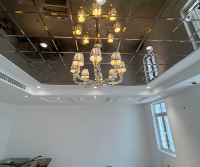 Đèn chùm nến chao vải hiện đại 