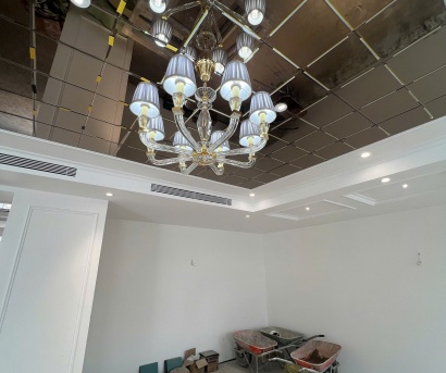 Đèn chùm nến chao vải hiện đại 