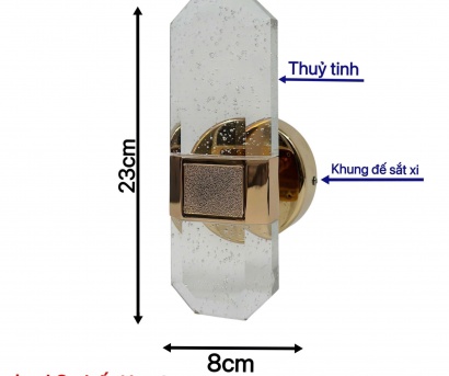 Đèn Tường Pha Lê Bọt Nước Cao Cấp VPL123 (Ánh Sáng Vàng 3000K Sang Trọng)