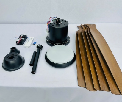 Quạt Trần Đèn Trang Trí QT47 – Động Cơ DC 50W, 6 Cánh Vân Gỗ Khủng 1676mm