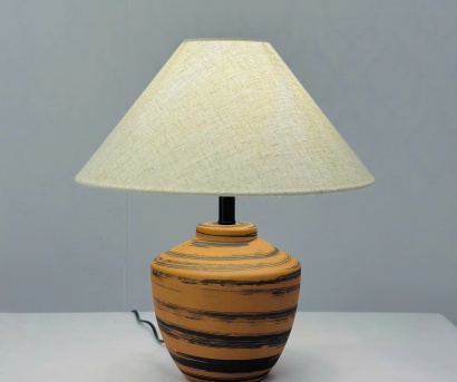Đèn Bàn Cao Cấp DB95 – Đèn Trang Trí Thân Gốm Vân Gỗ Mộc Mạc Phong Cách Wabi-Sabi Tối Giản Cho Phòng Ngủ Và Phòng Khách