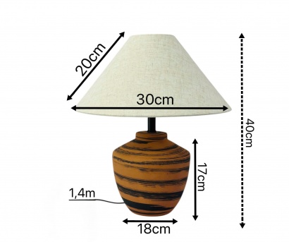 Đèn Bàn Cao Cấp DB95 – Đèn Trang Trí Thân Gốm Vân Gỗ Mộc Mạc Phong Cách Wabi-Sabi Tối Giản Cho Phòng Ngủ Và Phòng Khách