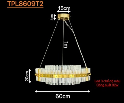 Đèn Thả Pha Lê Hiện Đại TPL8609T2