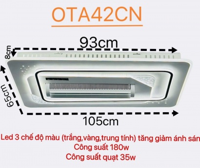 Đèn Quạt Điều Hòa Ốp Trần Thông Minh OTA42CN